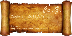Csekő Zoltán névjegykártya